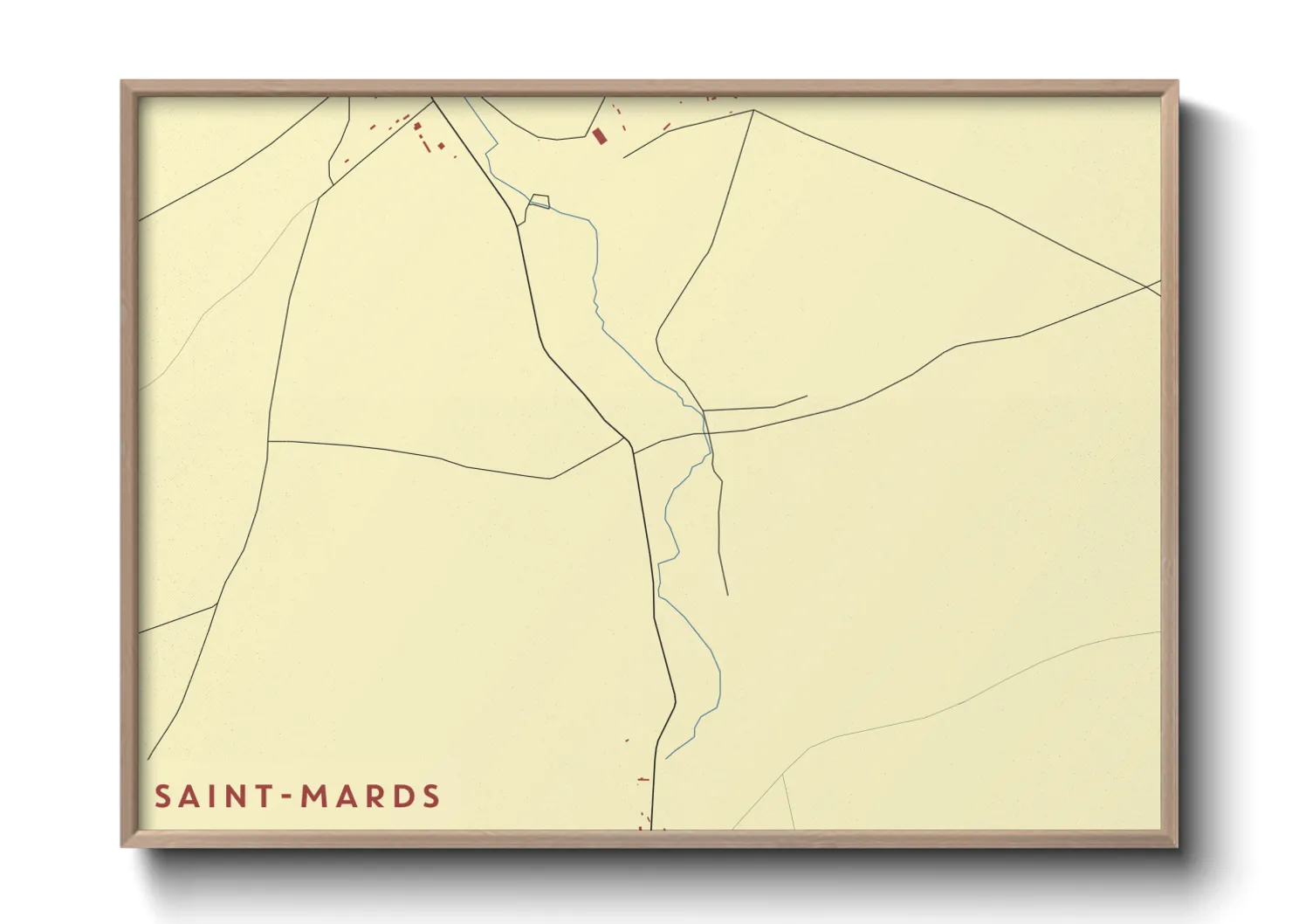 Une affiche de carte sur Saint-Mards
