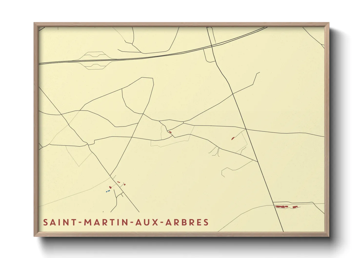 Une affiche de carte sur Saint-Martin-aux-Arbres