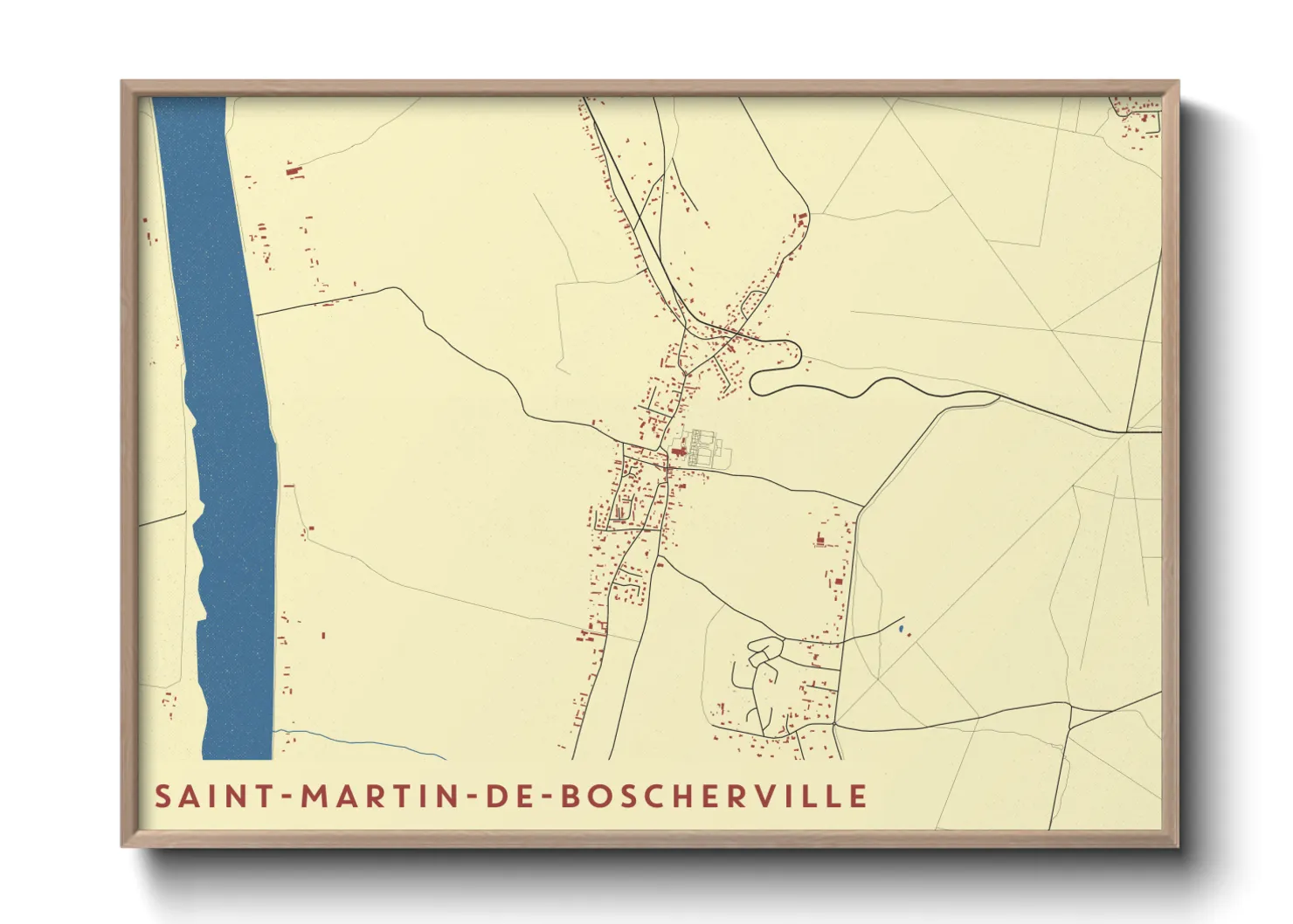 Une affiche de carte sur Saint-Martin-de-Boscherville