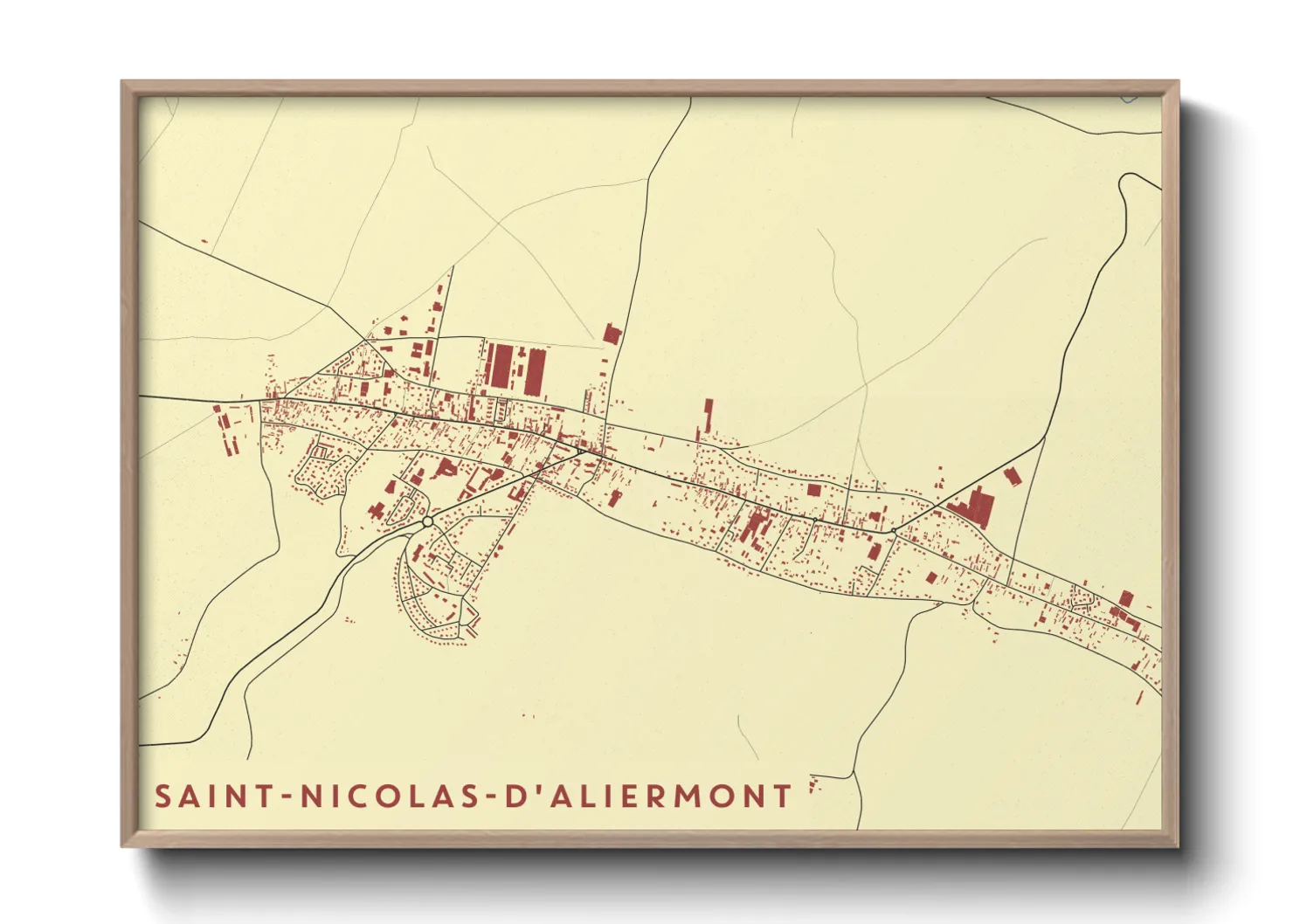 Une affiche de carte sur Saint-Nicolas-d'Aliermont