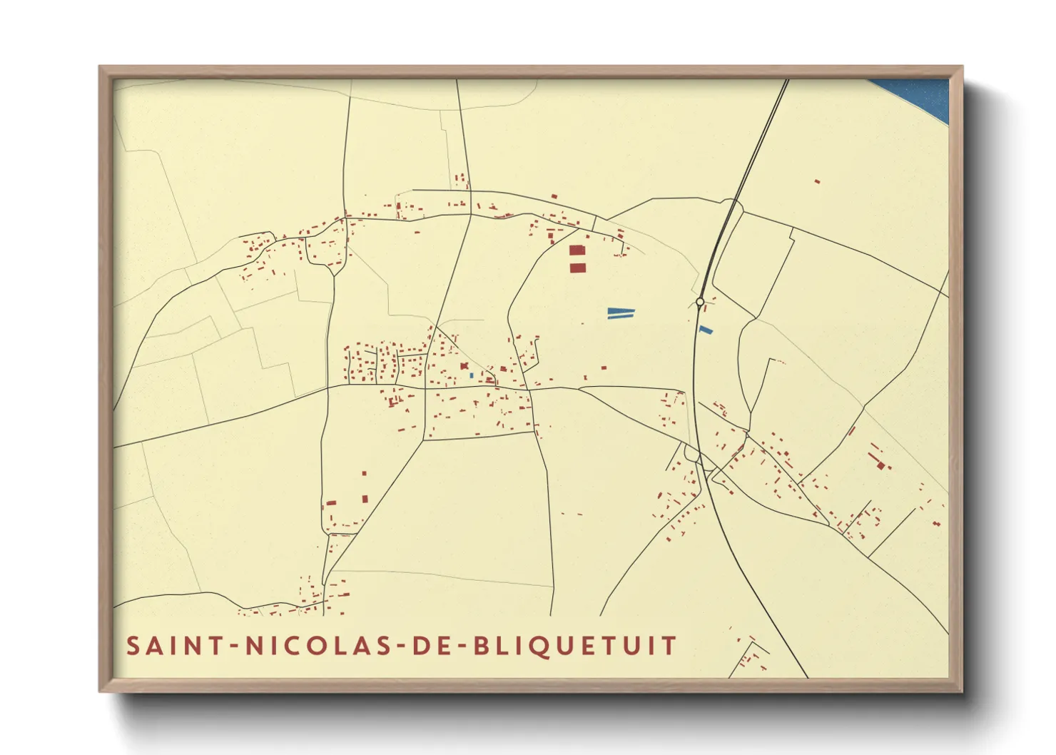 Une affiche de carte sur Saint-Nicolas-de-Bliquetuit