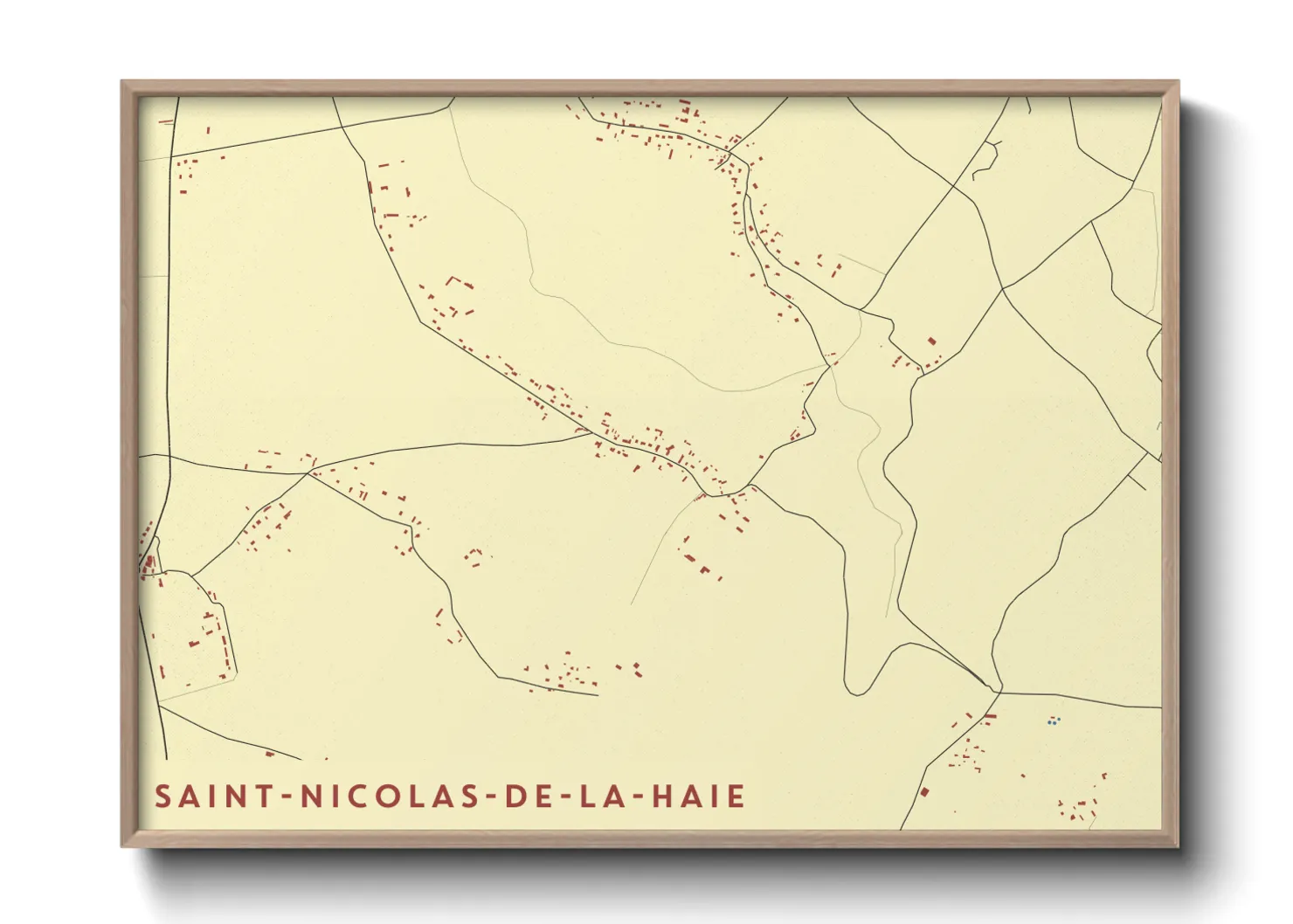Une affiche de carte sur Saint-Nicolas-de-la-Haie