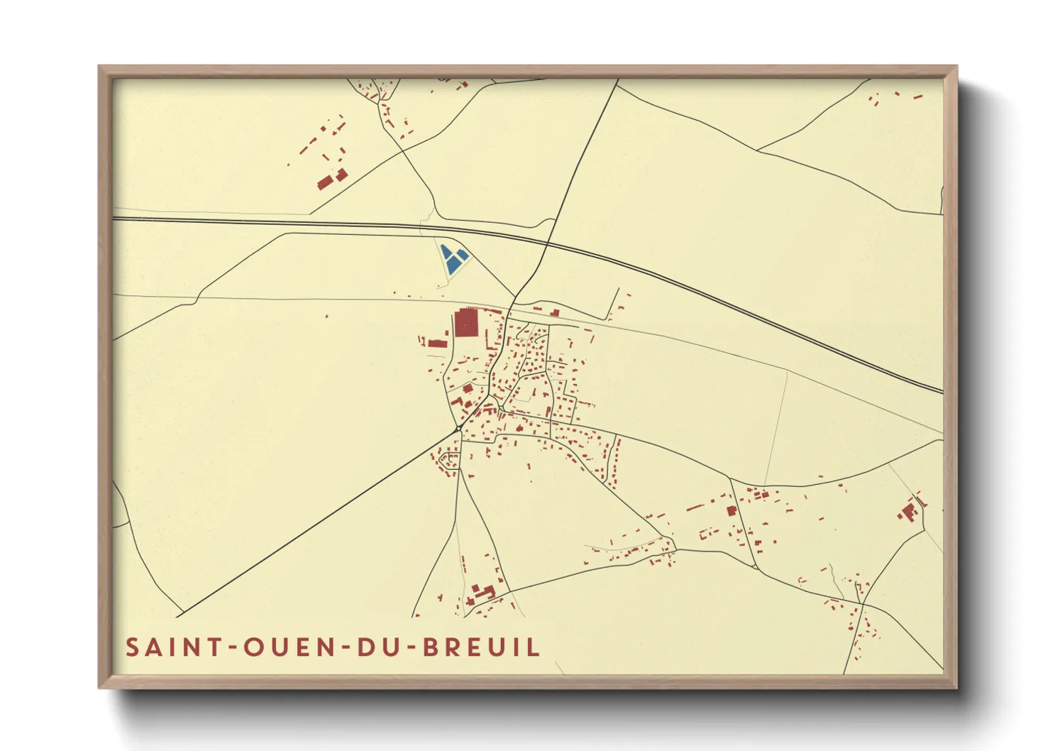 Une affiche de carte sur Saint-Ouen-du-Breuil