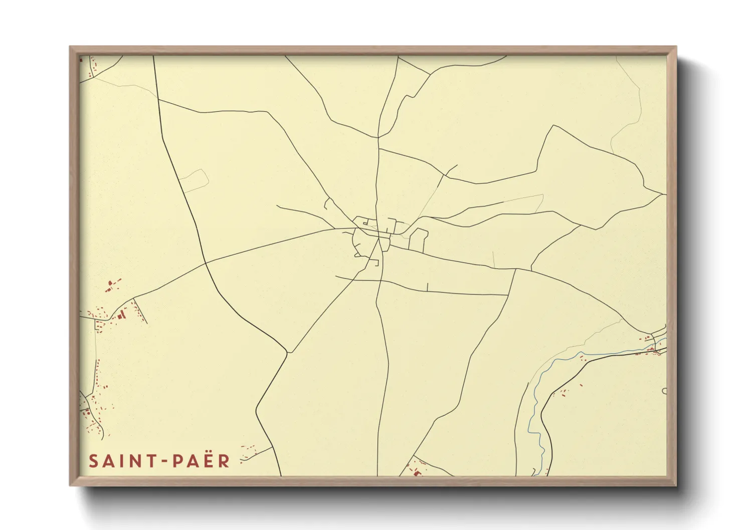 Une affiche de carte sur Saint-Paër