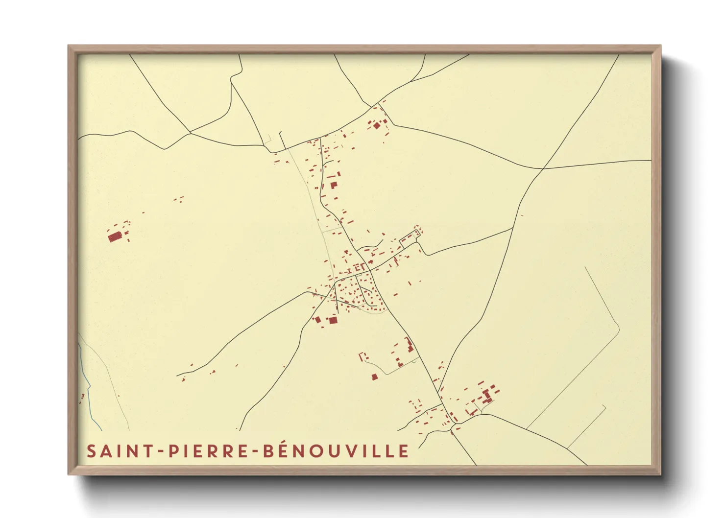 Une affiche de carte sur Saint-Pierre-Bénouville