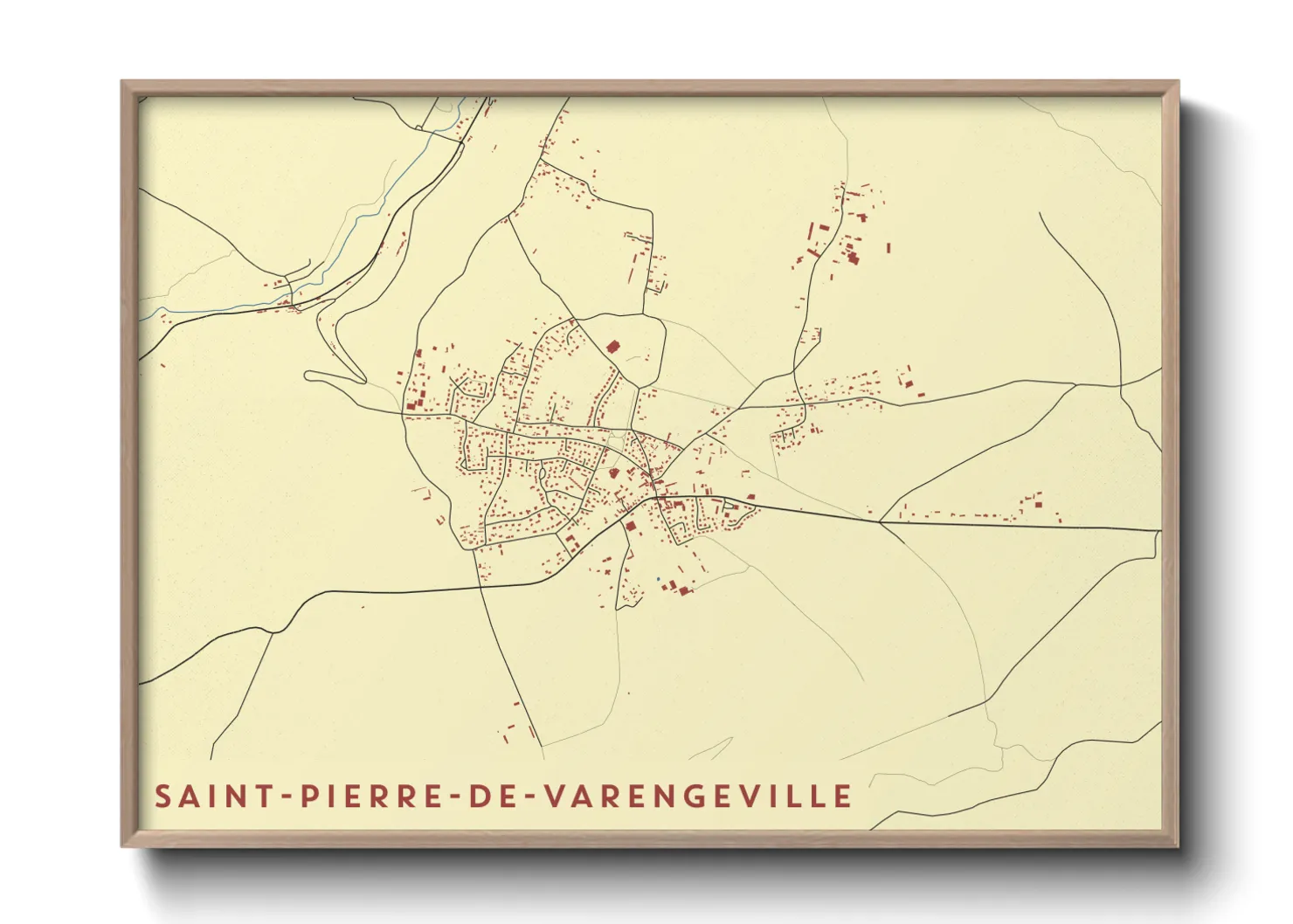 Une affiche de carte sur Saint-Pierre-de-Varengeville