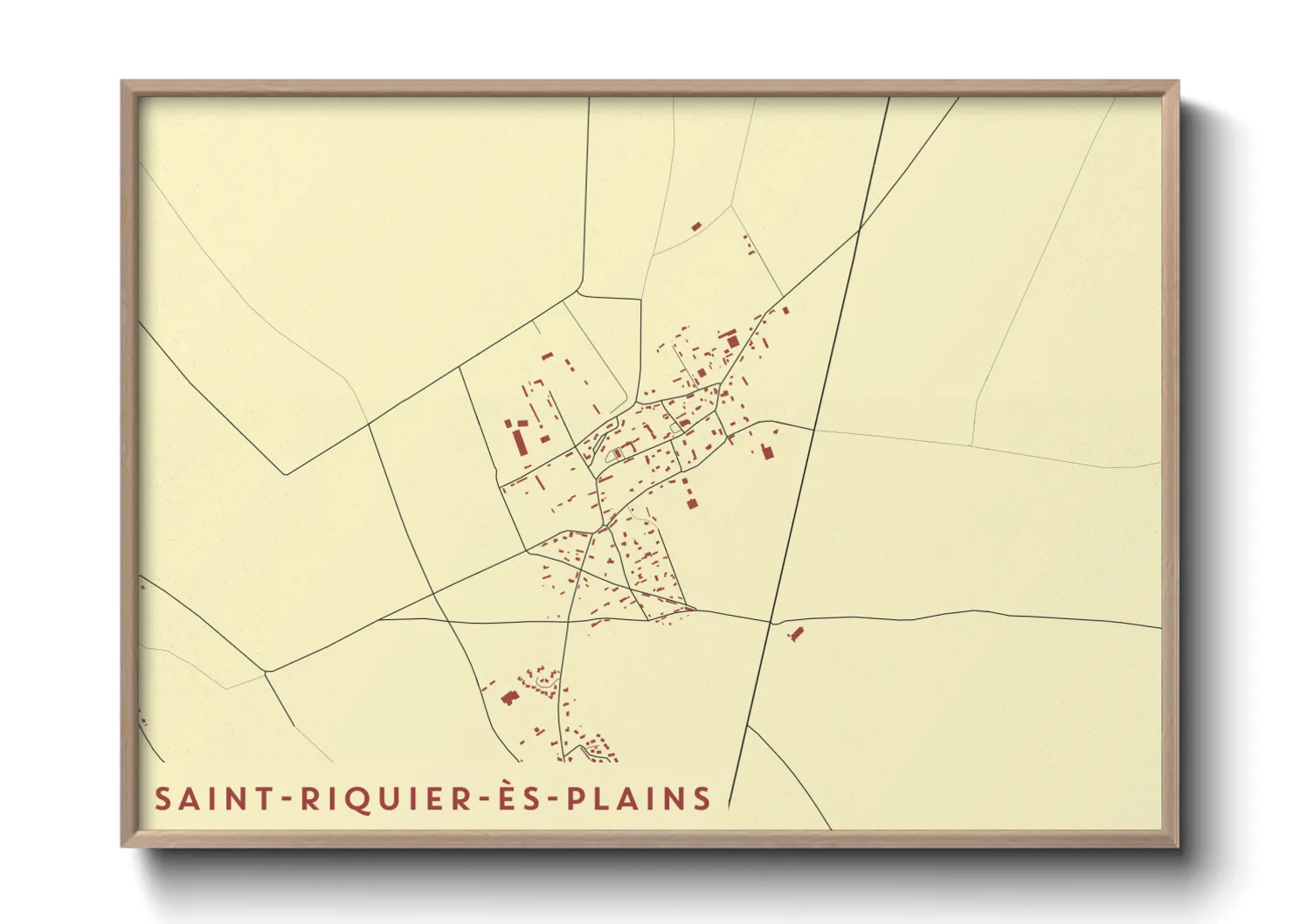 Une affiche de carte sur Saint-Riquier-ès-Plains