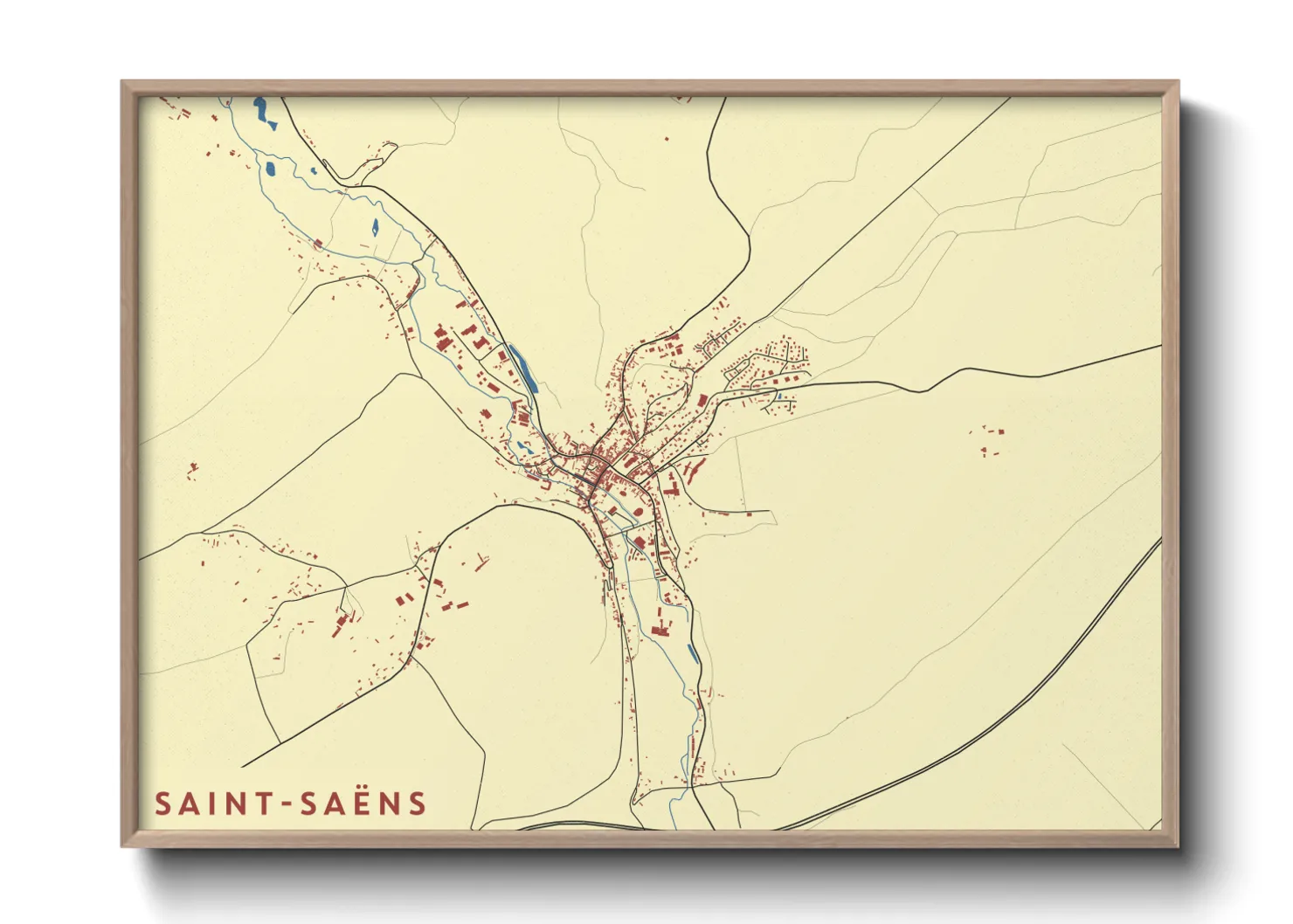 Une affiche de carte sur Saint-Saëns