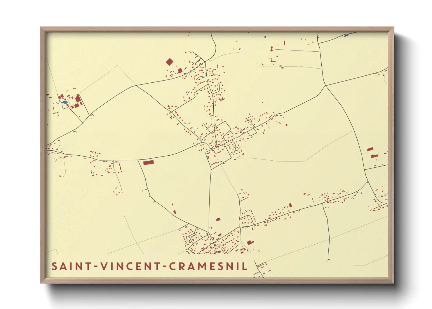 Une affiche de carte sur Saint-Vincent-Cramesnil