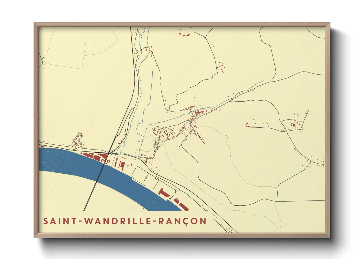 Une affiche de carte sur Saint-Wandrille-Rançon