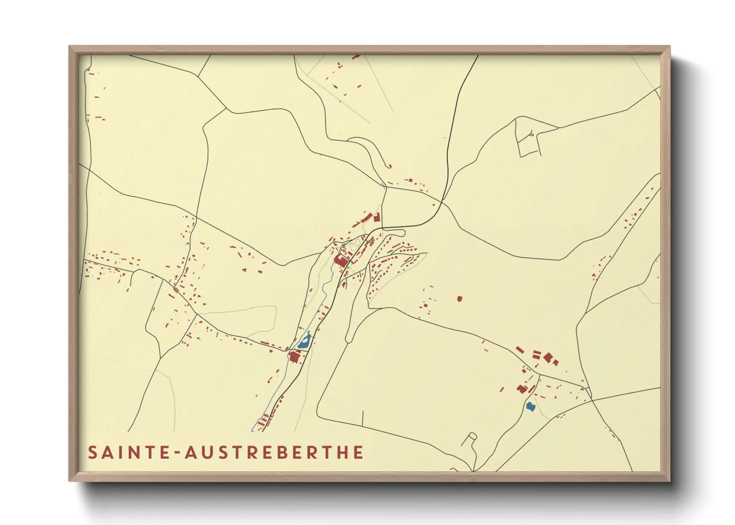 Une affiche de carte sur Sainte-Austreberthe