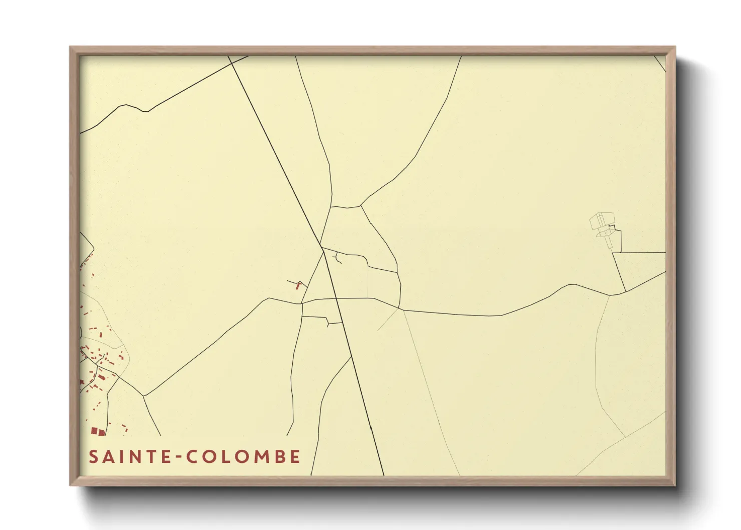 Une affiche de carte sur Sainte-Colombe
