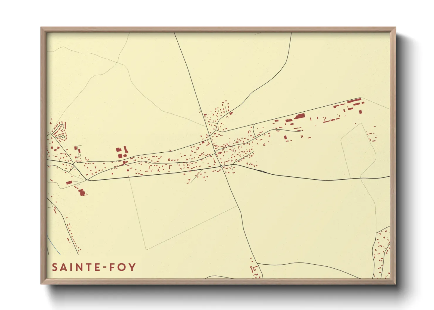 Une affiche de carte sur Sainte-Foy