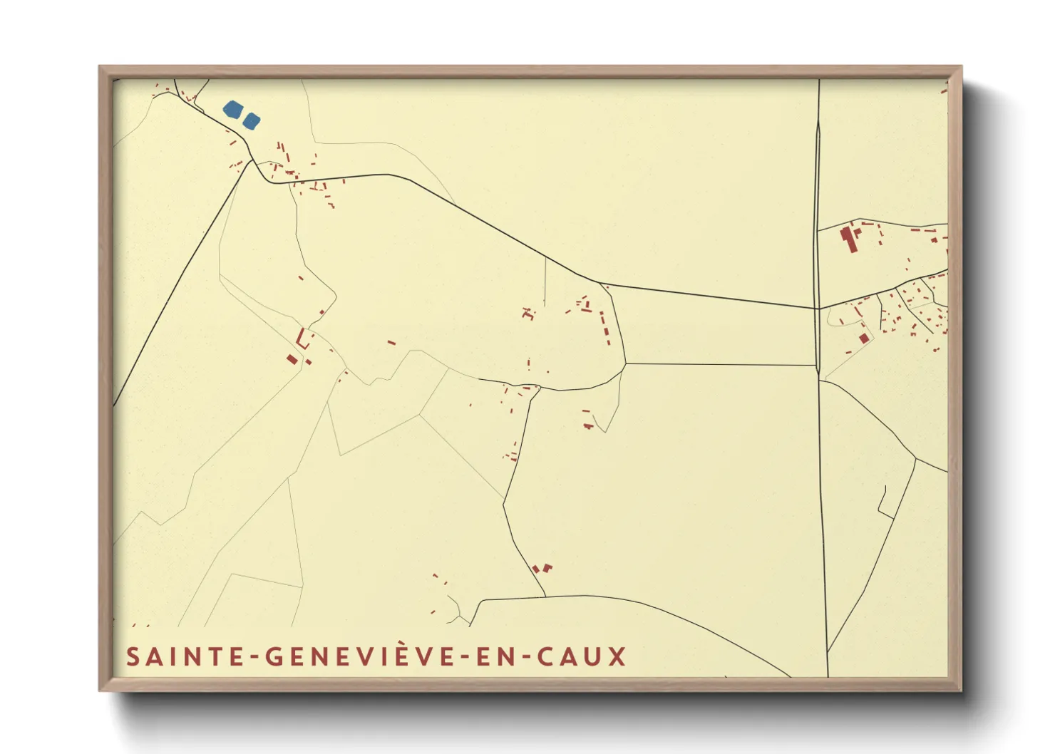 Une affiche de carte sur Sainte-Geneviève-en-Caux