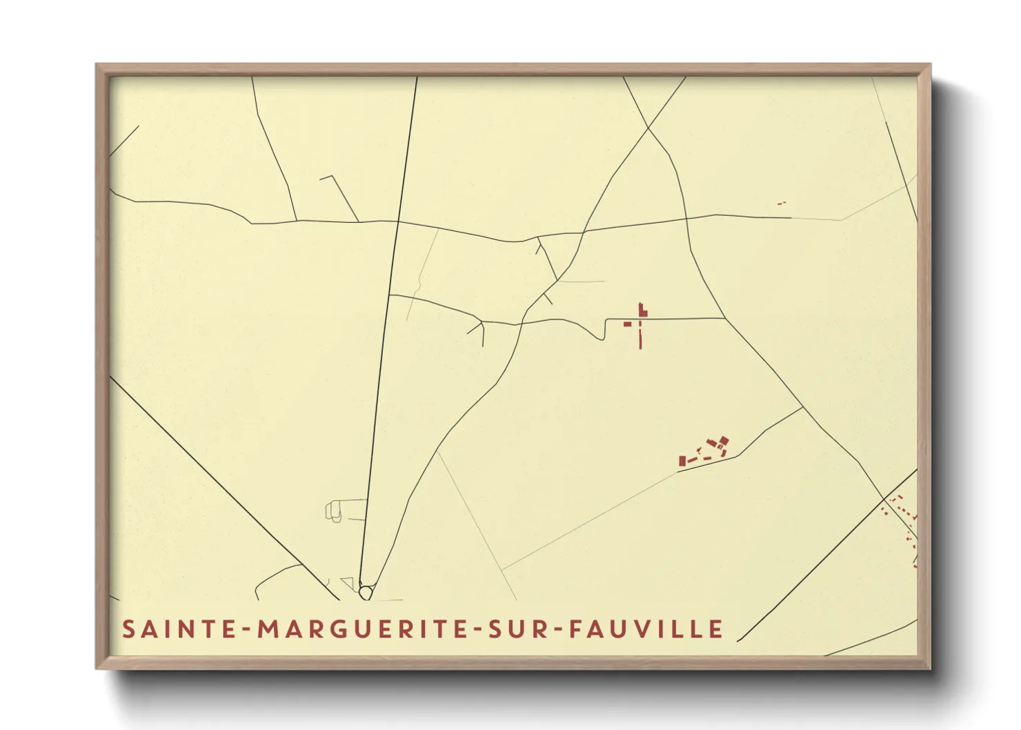 Une affiche de carte sur Sainte-Marguerite-sur-Fauville