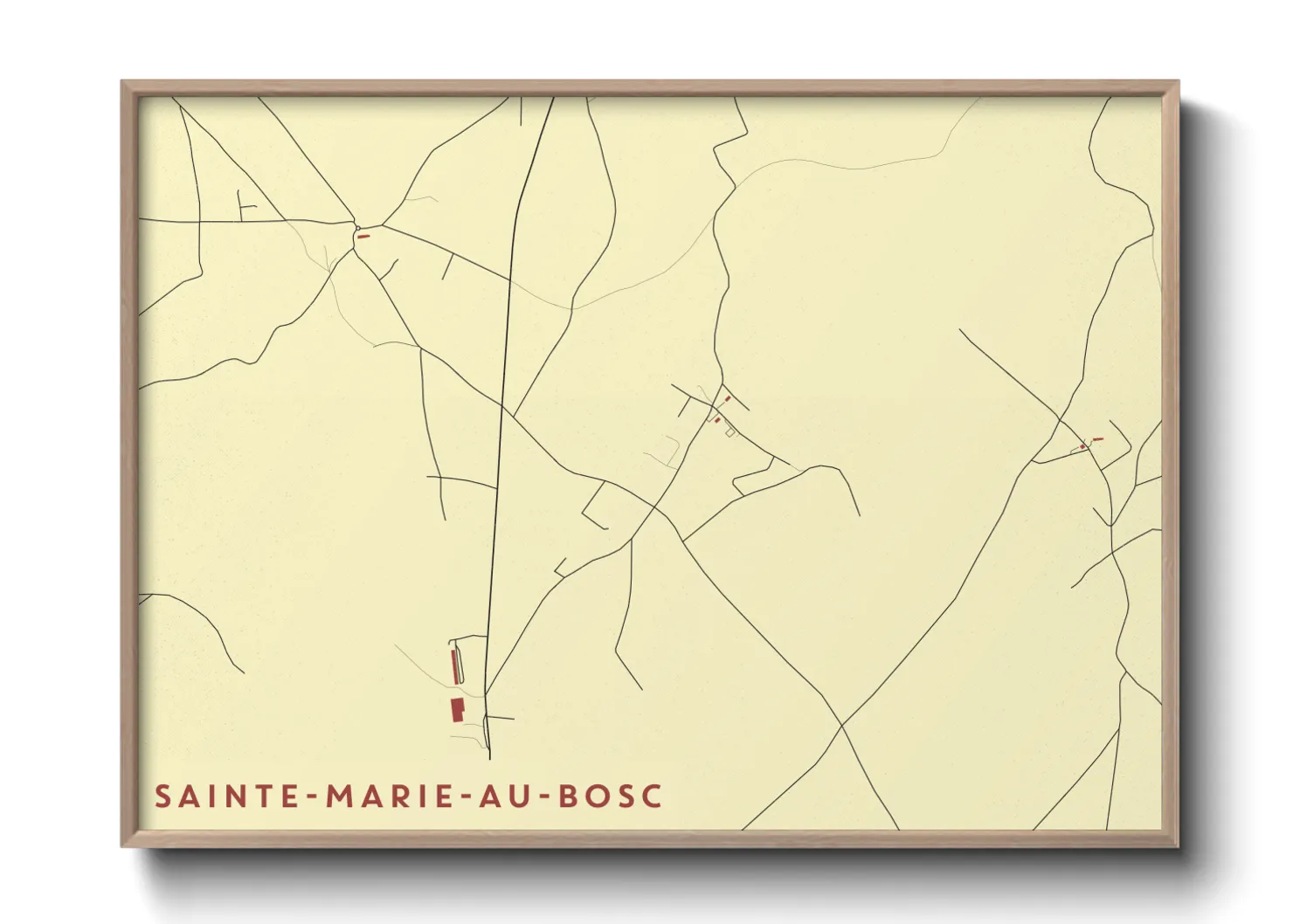 Une affiche de carte sur Sainte-Marie-au-Bosc