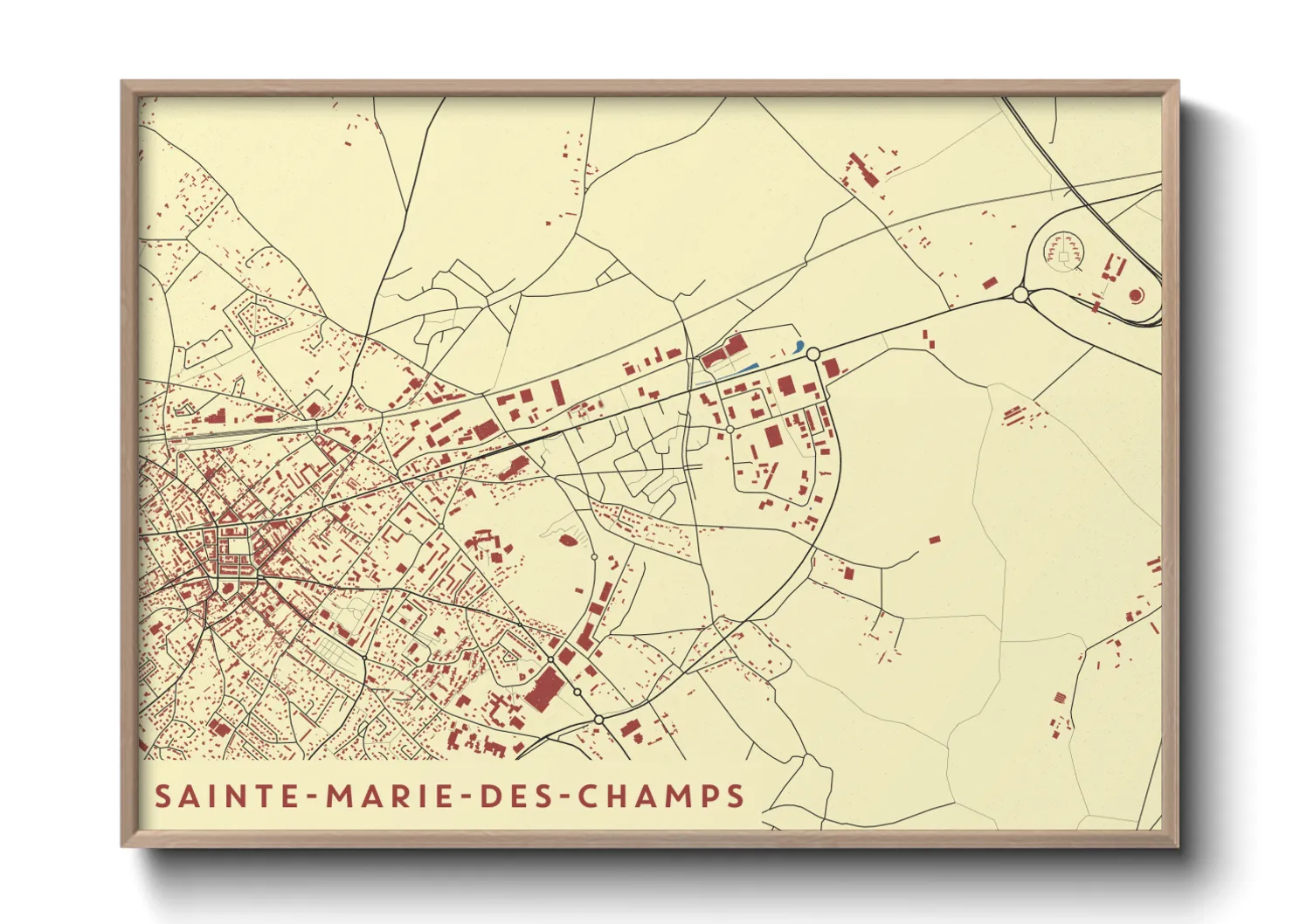 Une affiche de carte sur Sainte-Marie-des-Champs