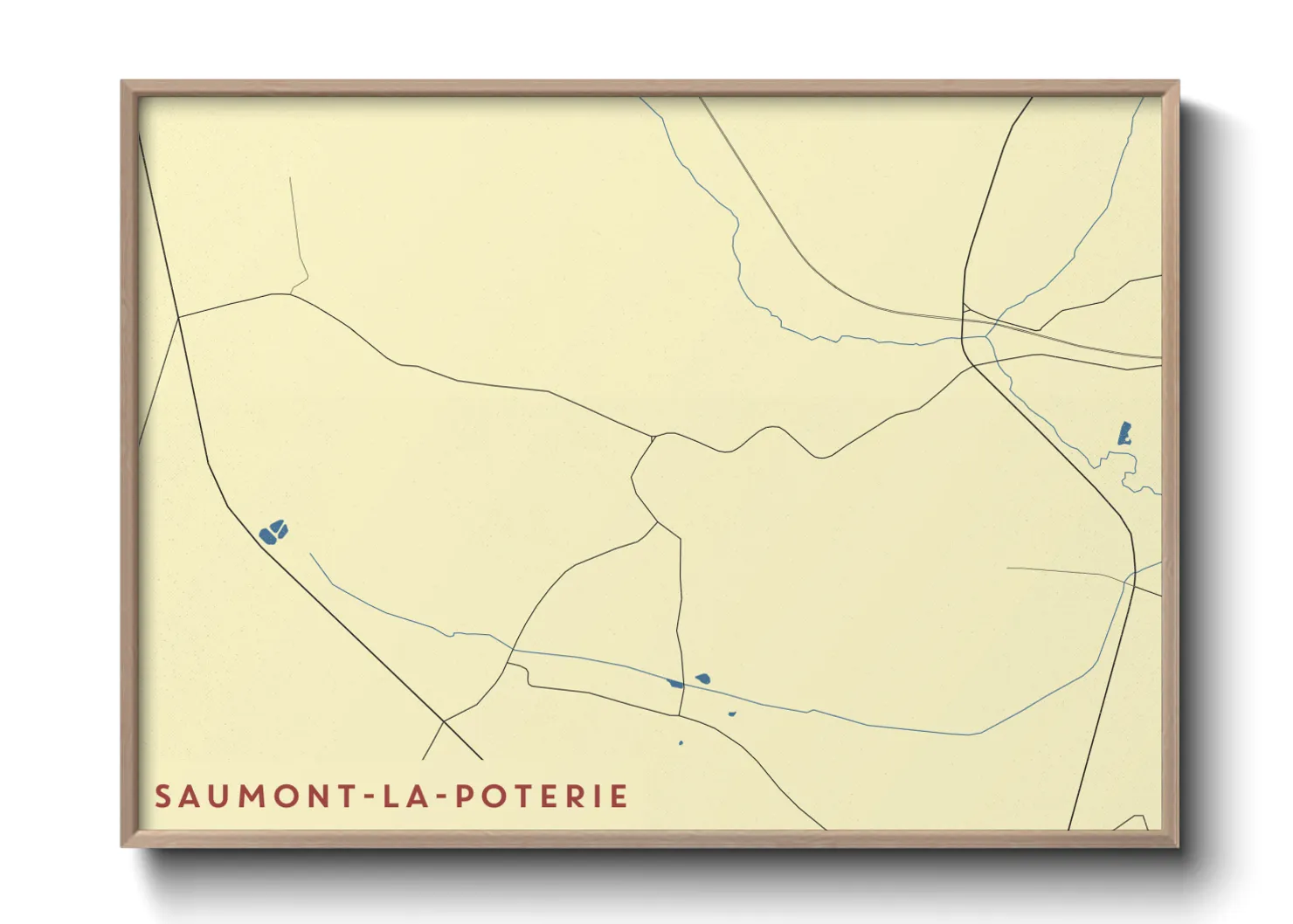Une affiche de carte sur Saumont-la-Poterie