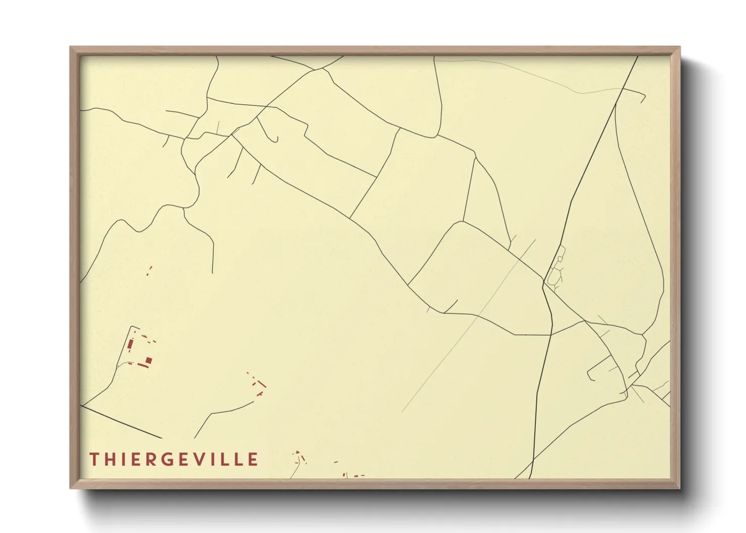 Une affiche de carte sur Thiergeville