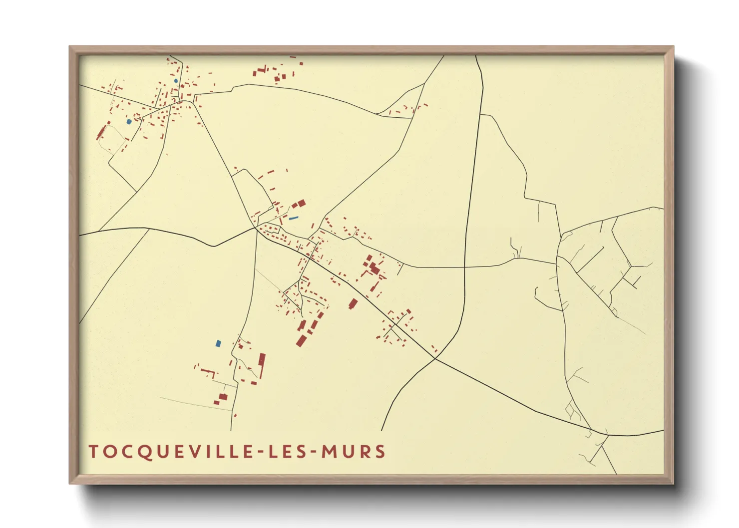 Une affiche de carte sur Tocqueville-les-Murs