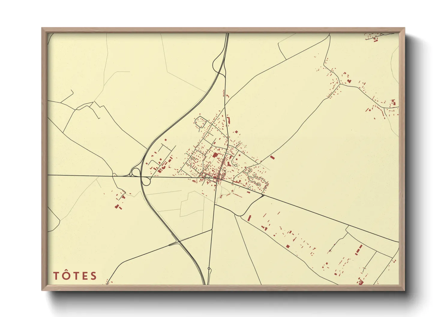 Une affiche de carte sur Tôtes