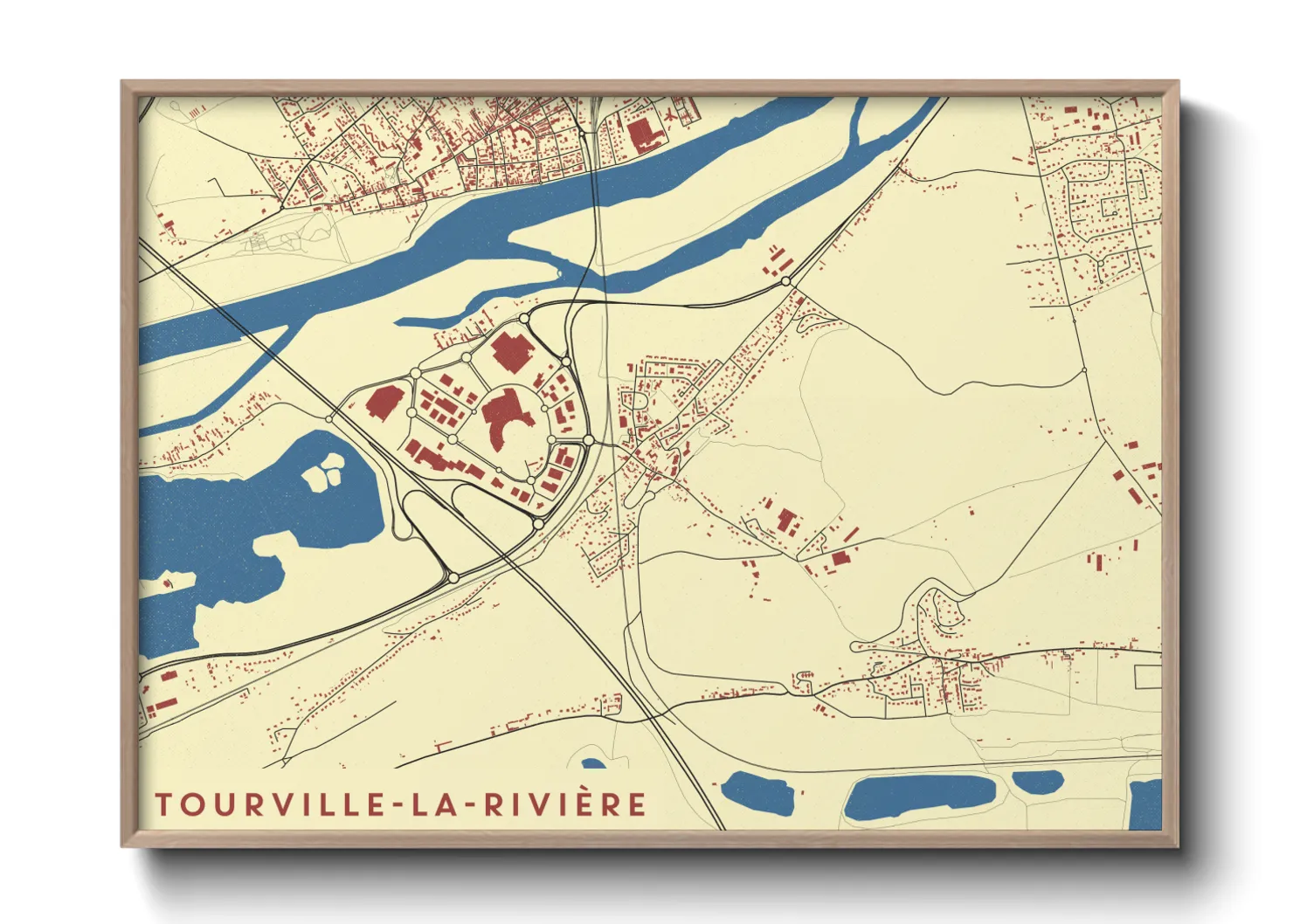 Une affiche de carte sur Tourville-la-Rivière