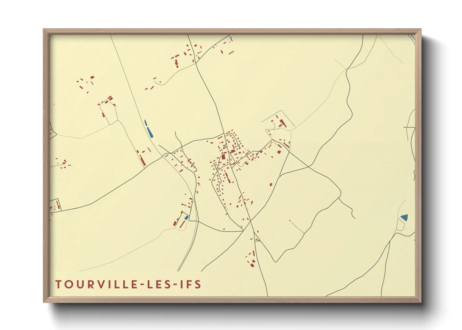 Une affiche de carte sur Tourville-les-Ifs