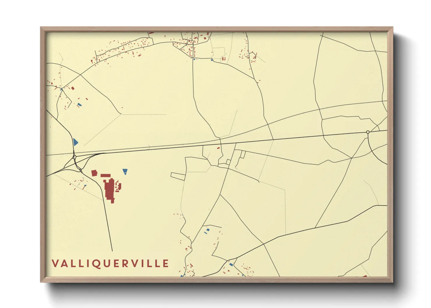 Une affiche de carte sur Valliquerville