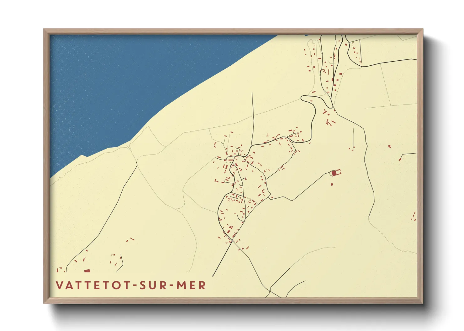 Une affiche de carte sur Vattetot-sur-Mer