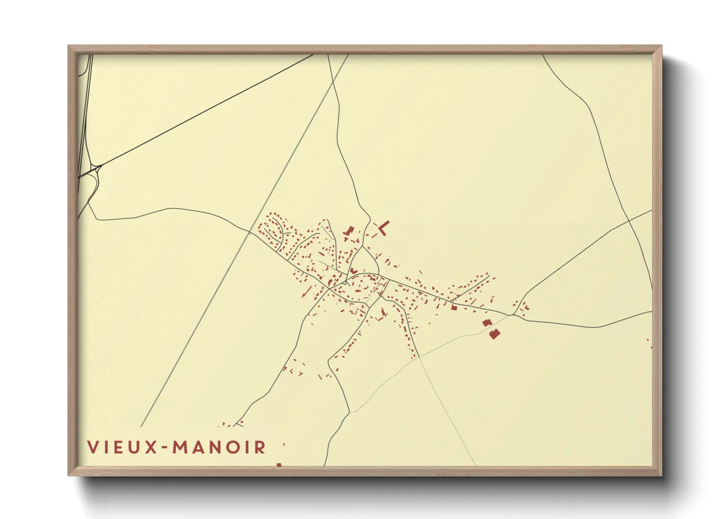 Une affiche de carte sur Vieux-Manoir