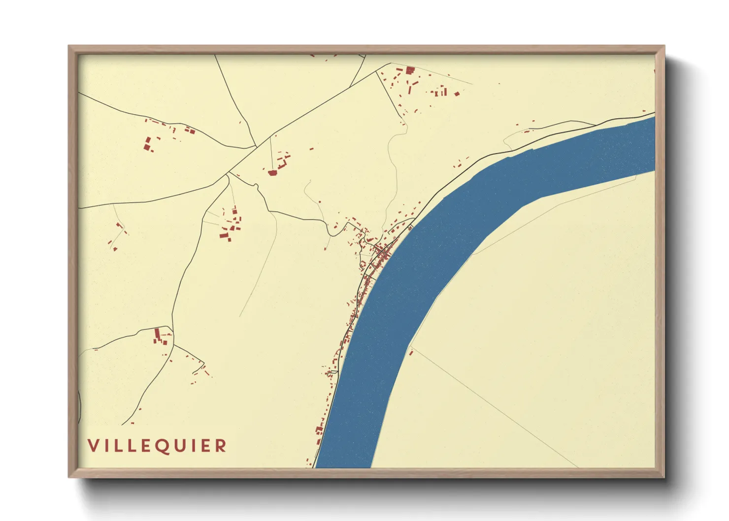 Une affiche de carte sur Villequier