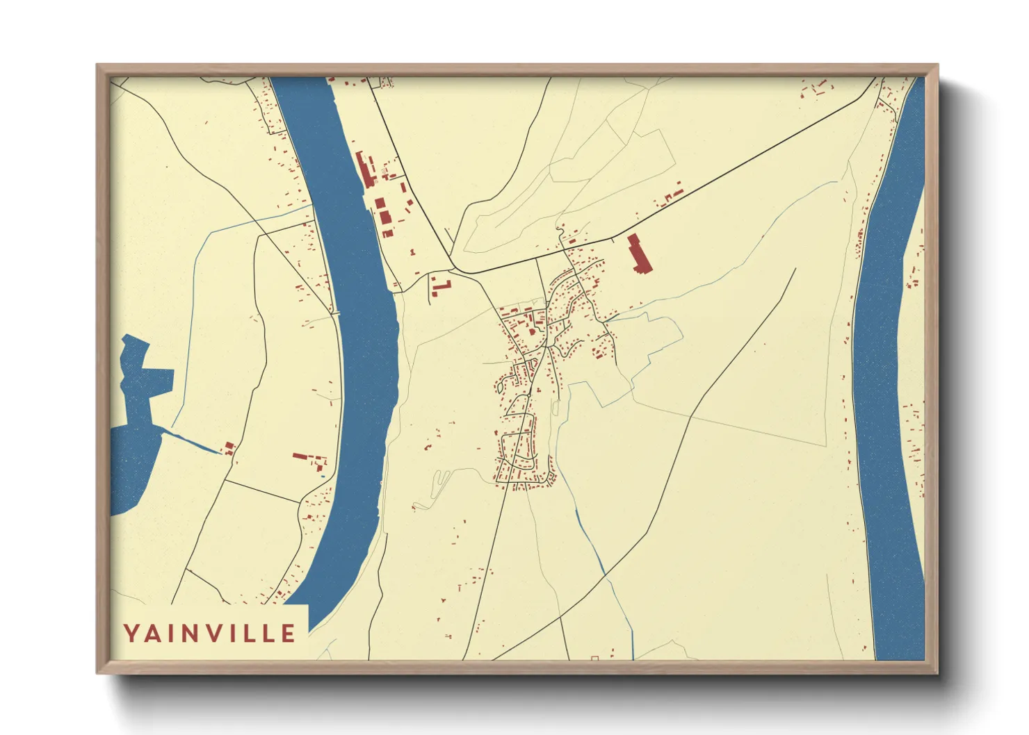 Une affiche de carte sur Yainville