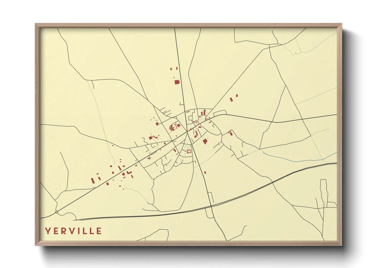 Une affiche de carte sur Yerville