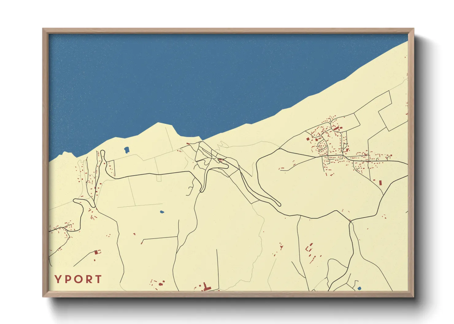 Une affiche de carte sur Yport