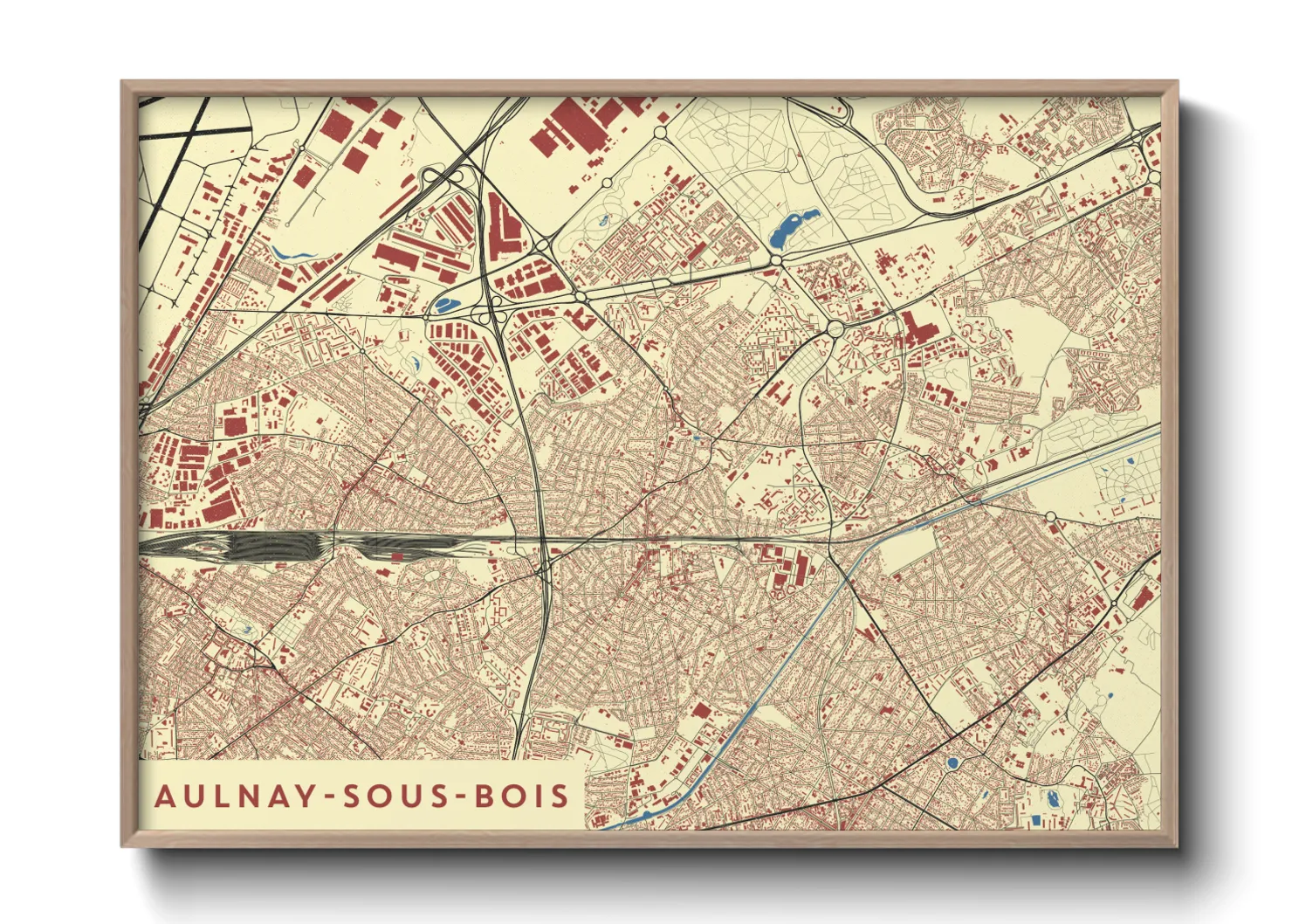 Une affiche de carte sur Aulnay-sous-Bois