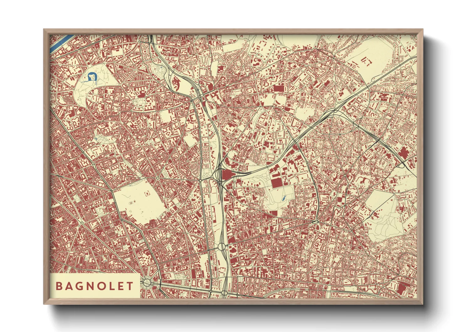 Une affiche de carte sur Bagnolet