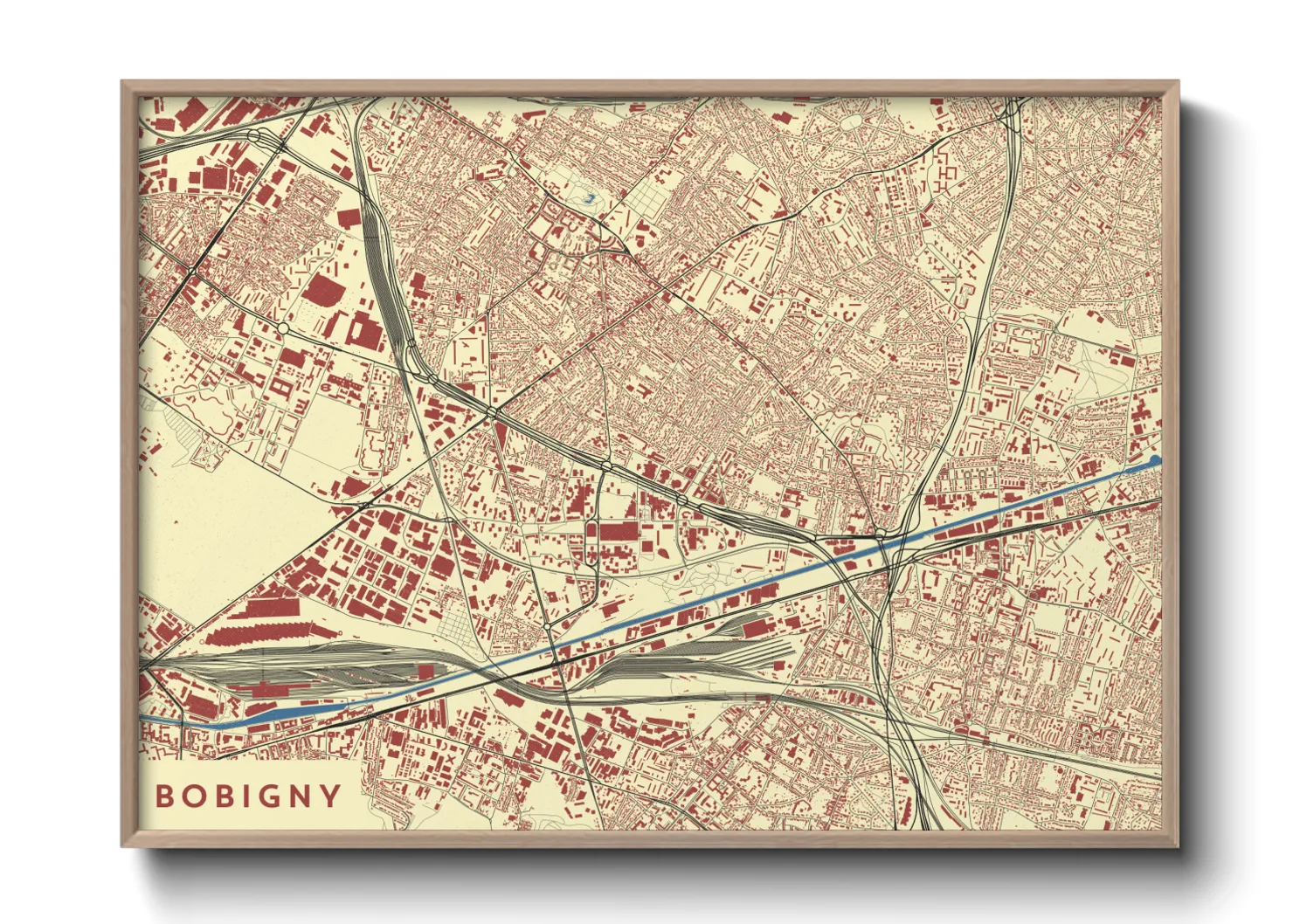 Une affiche de carte sur Bobigny