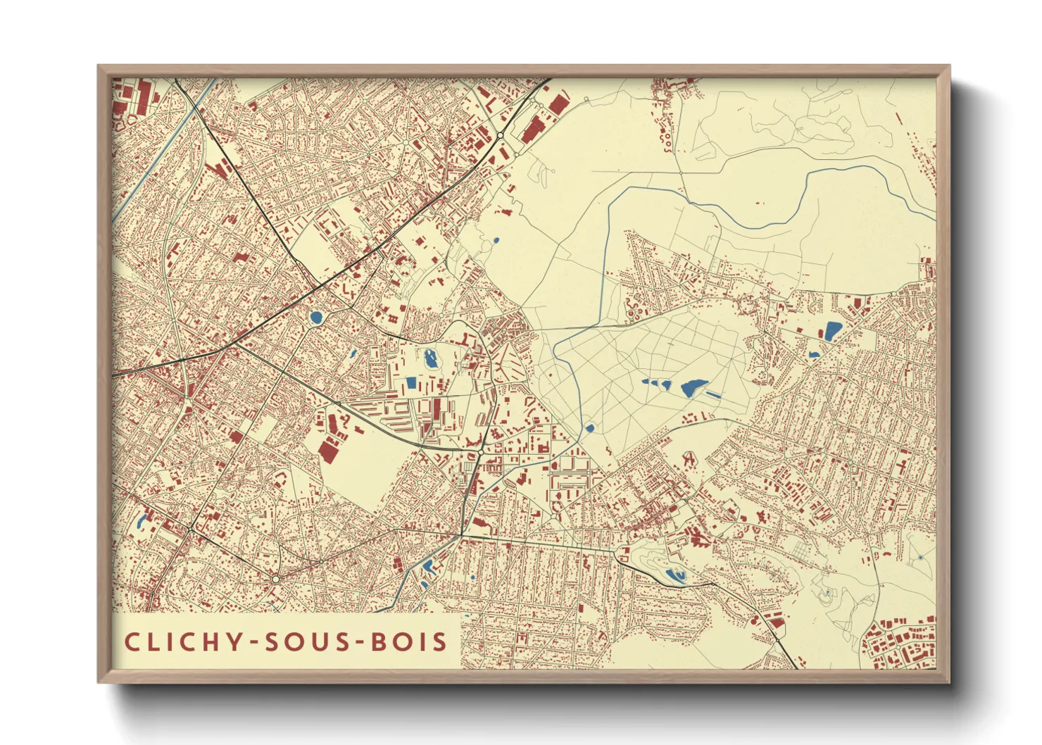 Une affiche de carte sur Clichy-sous-Bois