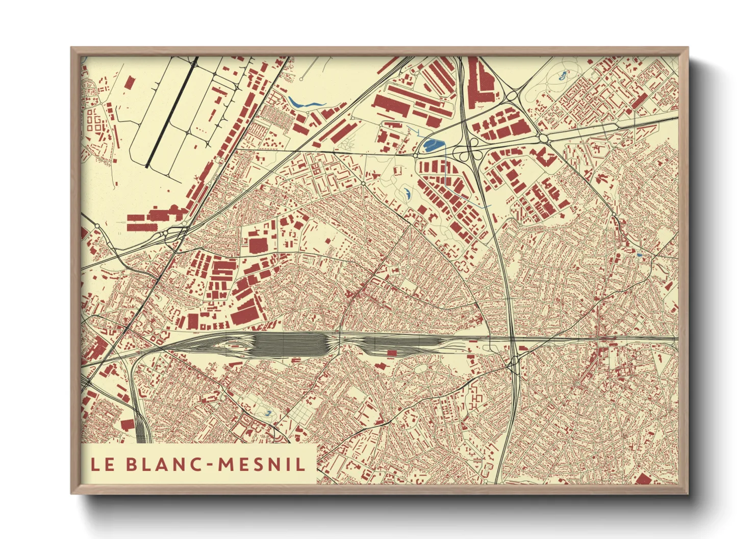 Une affiche de carte sur Le Blanc-Mesnil