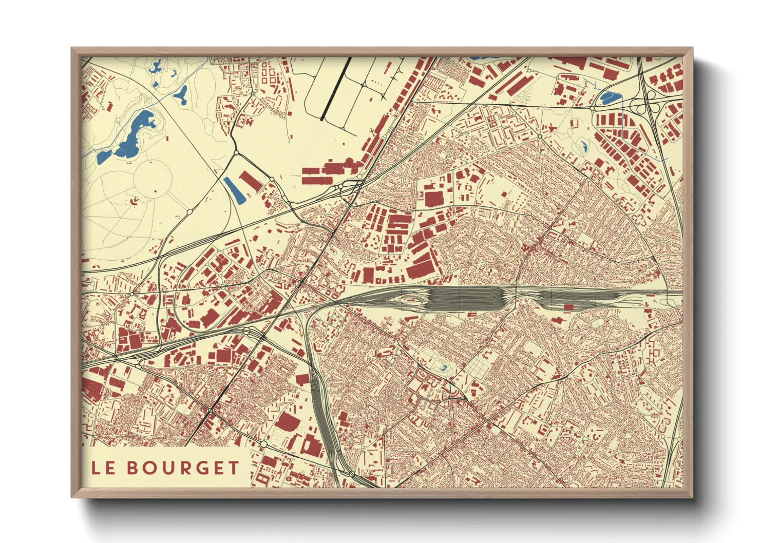 Une affiche de carte sur Le Bourget