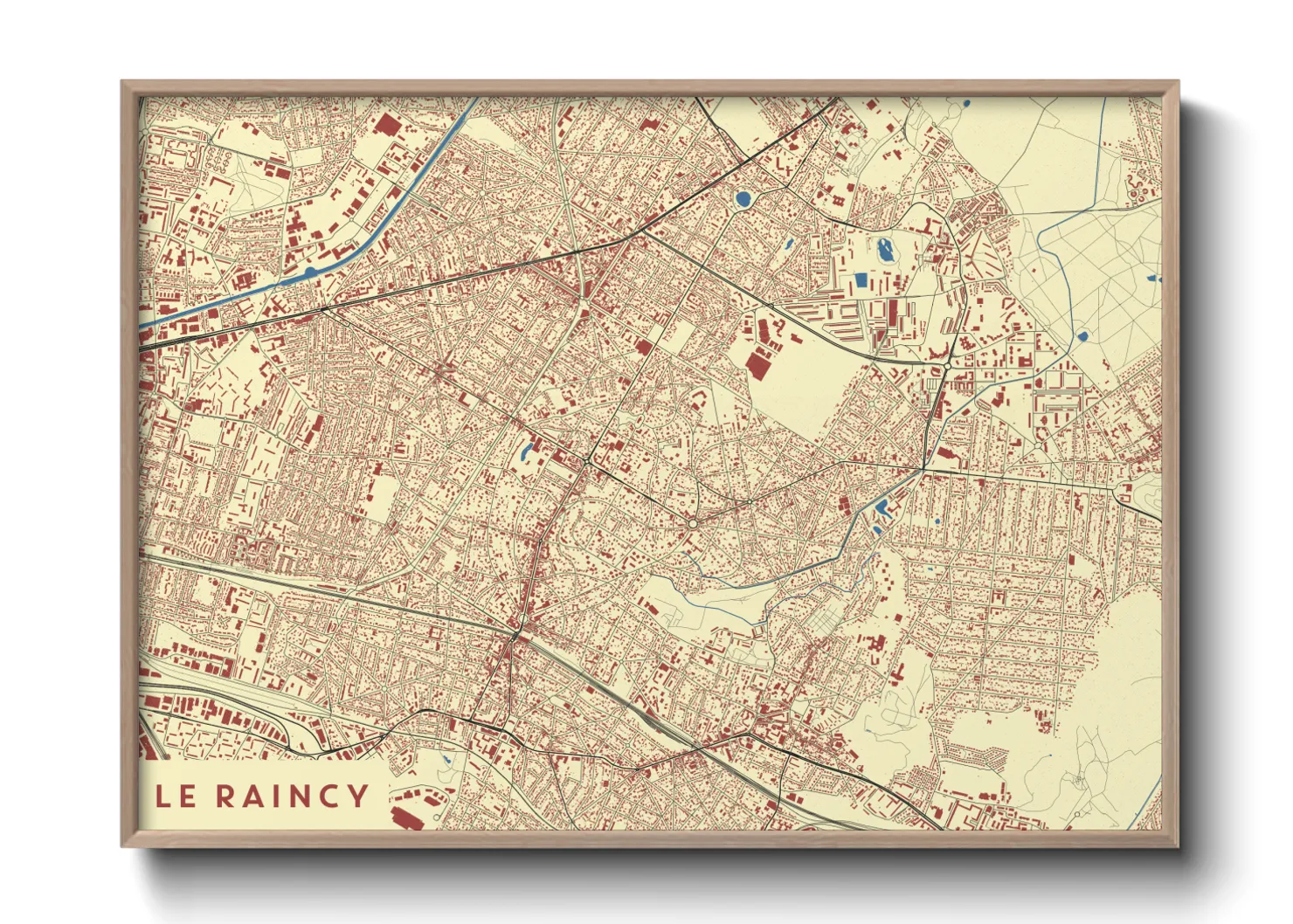 Une affiche de carte sur Le Raincy
