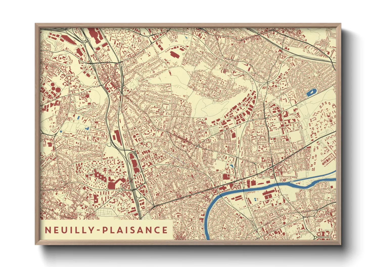 Une affiche de carte sur Neuilly-Plaisance