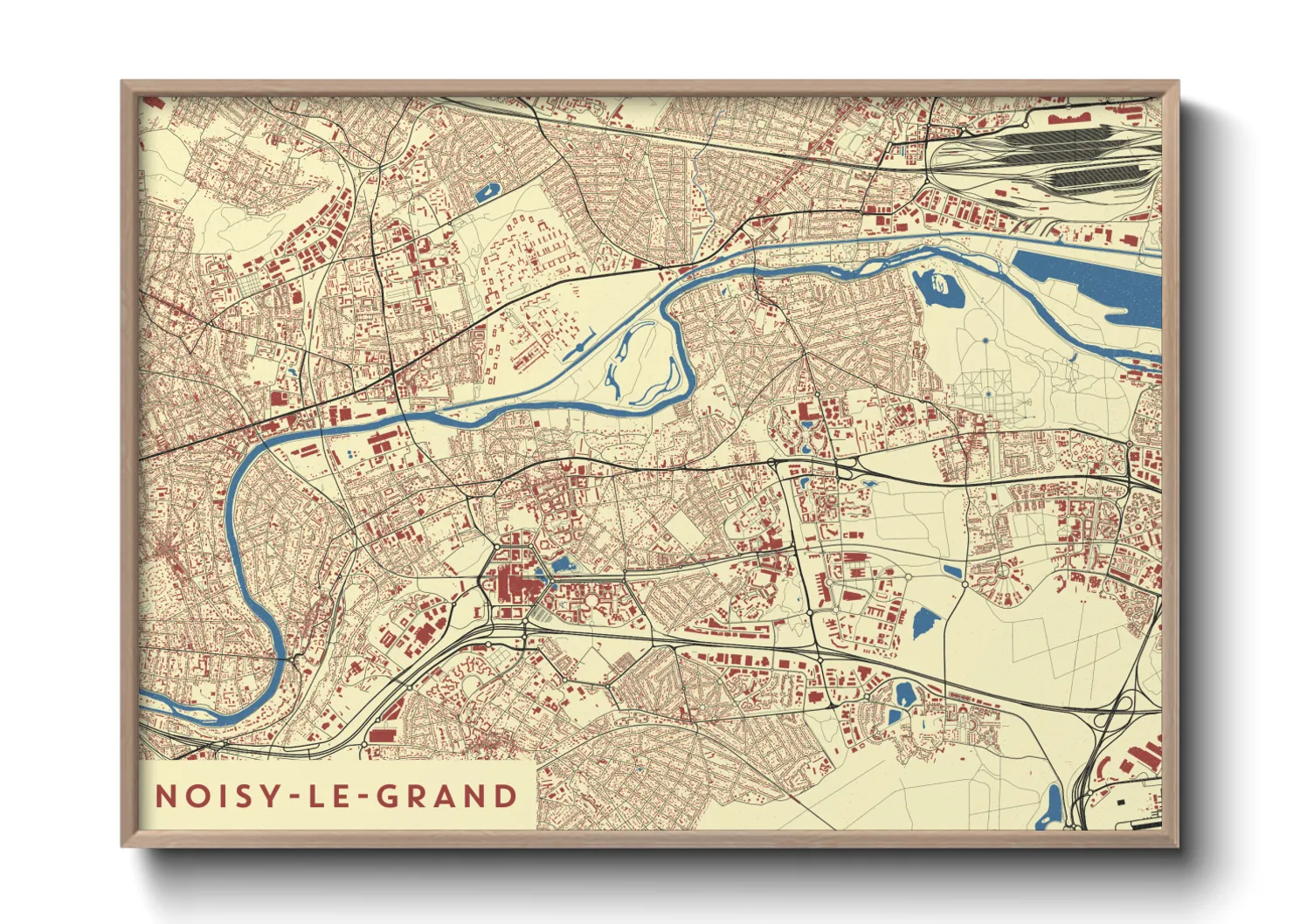 Une affiche de carte sur Noisy-le-Grand