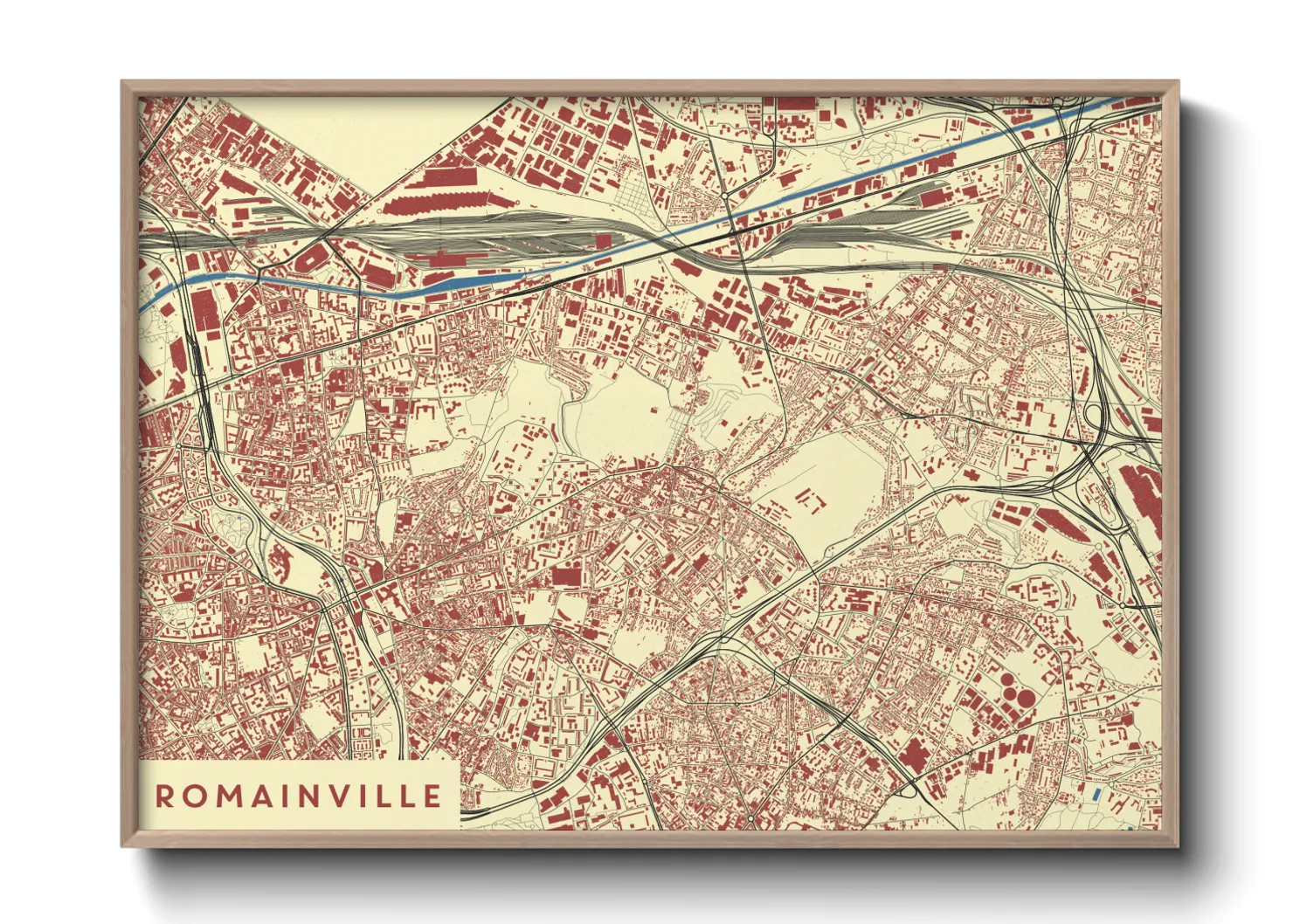 Une affiche de carte sur Romainville