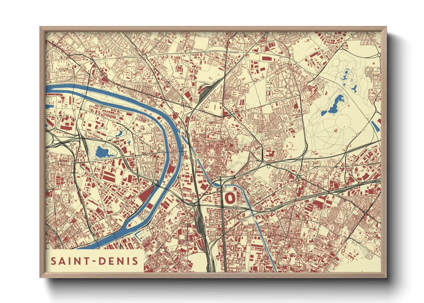 Une affiche de carte sur Saint-Denis
