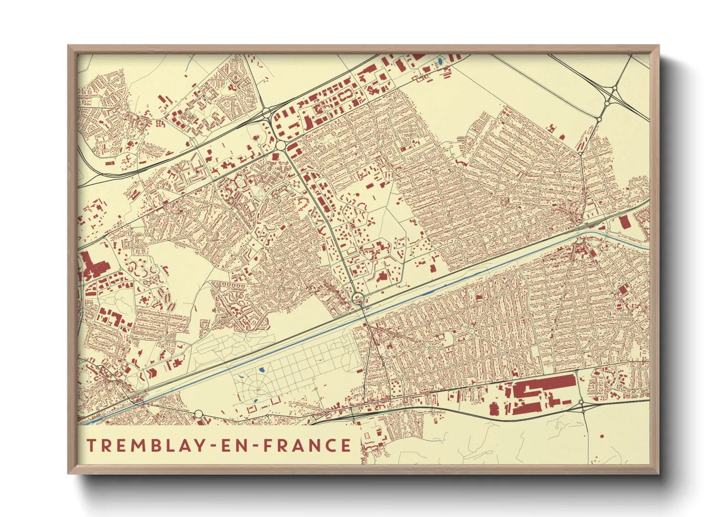 Une affiche de carte sur Tremblay-en-France