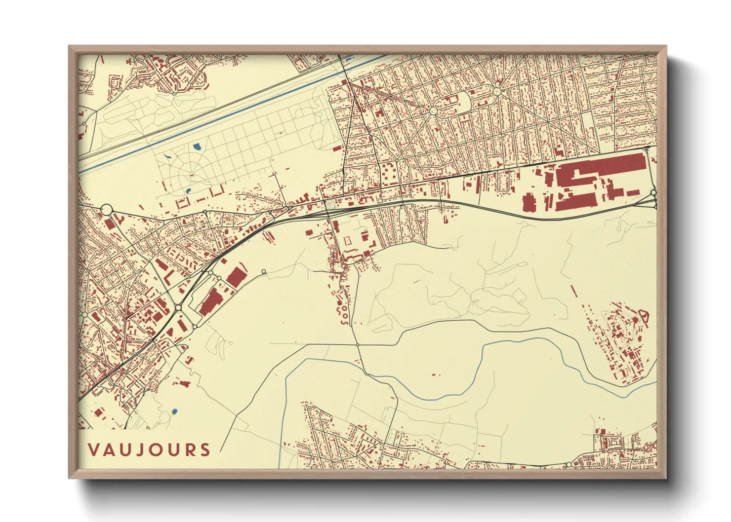 Une affiche de carte sur Vaujours