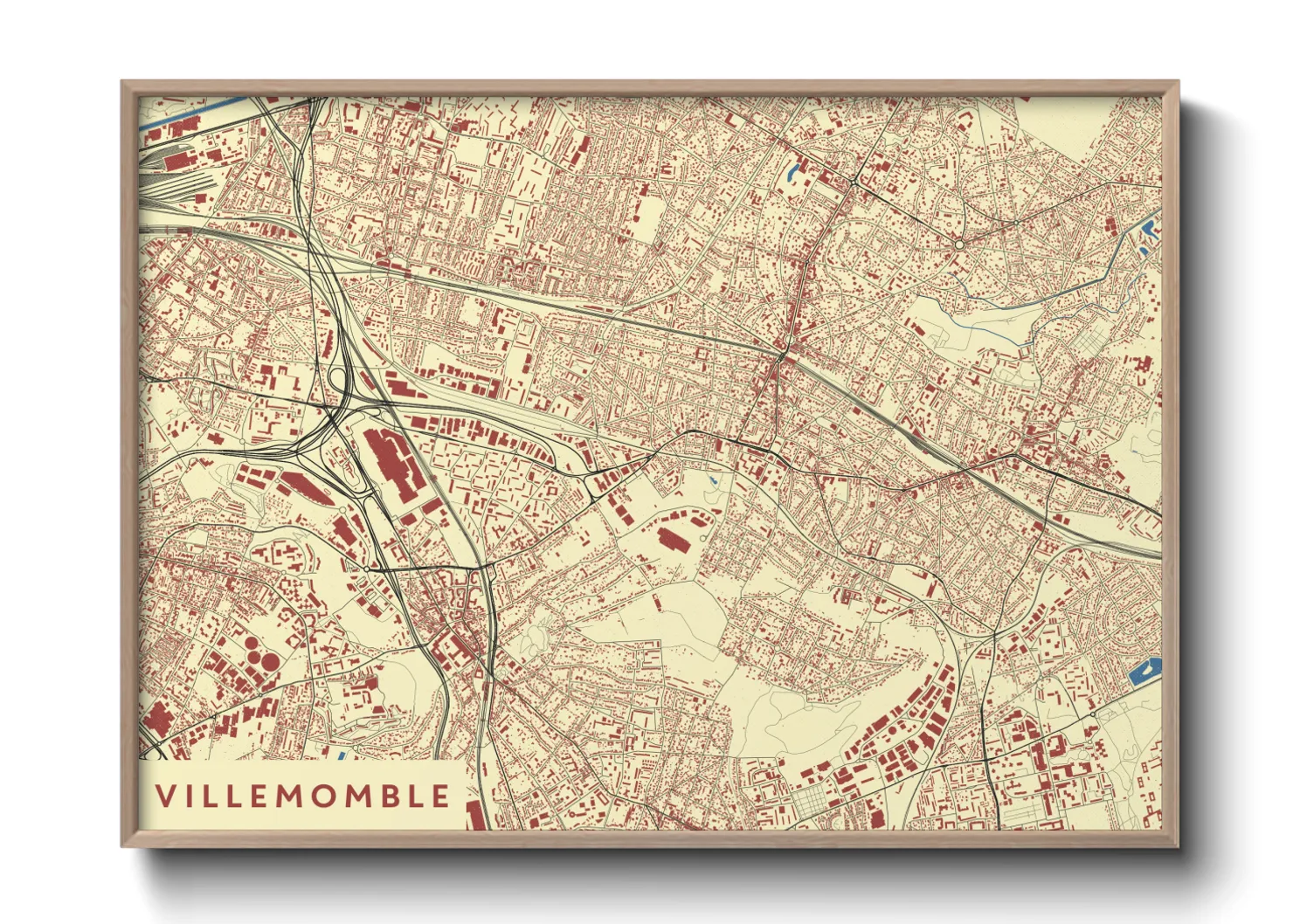 Une affiche de carte sur Villemomble