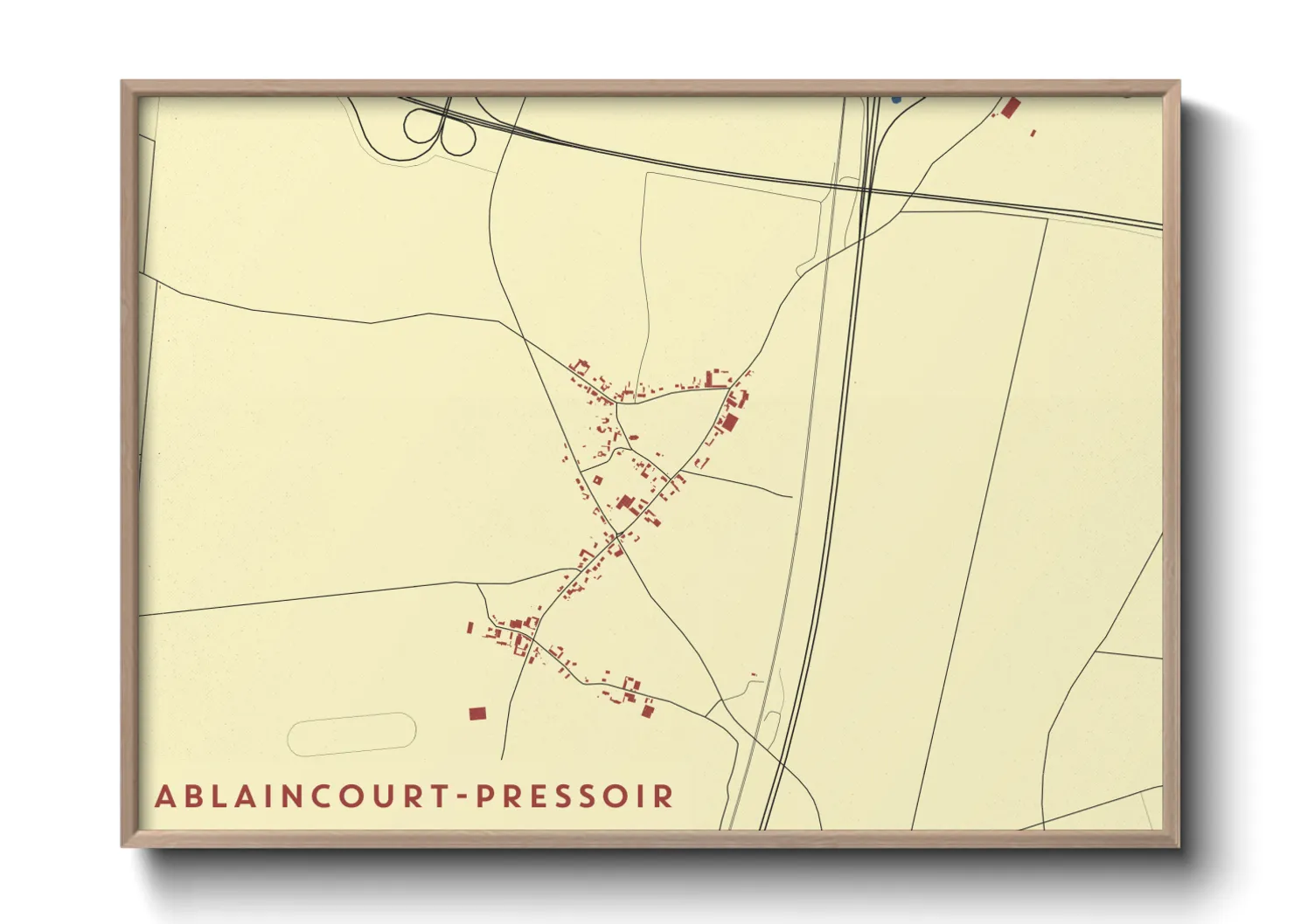 Une affiche de carte sur Ablaincourt-Pressoir