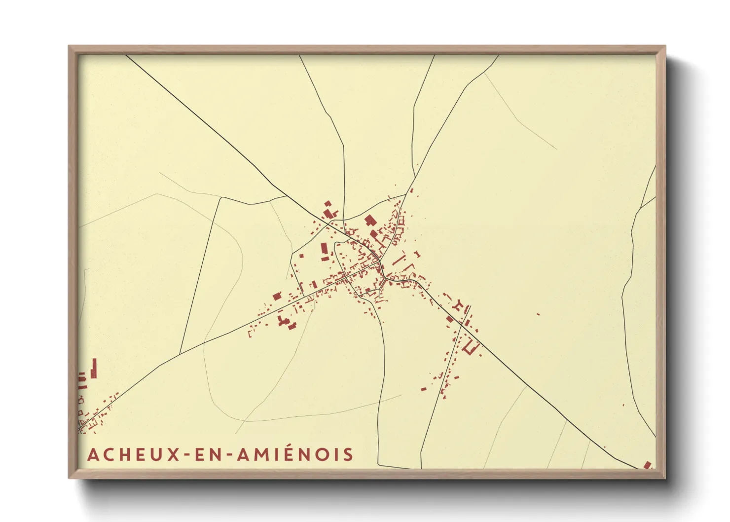 Une affiche de carte sur Acheux-en-Amiénois